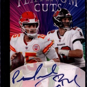 Tom Brady Patrick Mahomes Platinum Dual Cuts facs Autos nur 1000 gemacht Kansas City Chiefs Tampa Bay Buccaneers