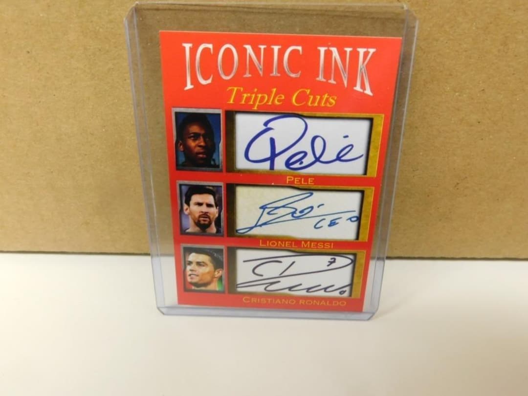 Pele Lionel Messi Cristiano Ronaldo Iconic Ink Facs Autos