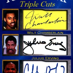 Wilt Chamberlain Julius Erving Charles Barkley Iconic Ink facs Autos nur 1000 gemacht Philadelphia 76ers