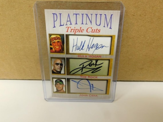 Hulk Hogan & Rock サイン入り Hulk Hogan the Rock John Cena Platinum Cuts Facs Autos Only 1000