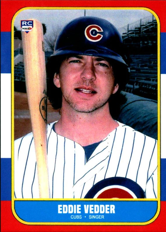 新品 レア Pearl Jam Eddie Vedder Baseball Eddie Vedder ACEO RP Chicago Cubs Baseball Card Pearl Jam - Etsy
