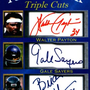 Walter Payton Gale Sayers Brian Urlacher Iconic Ink facs autos solo 1000 fabricados Chicago Bears