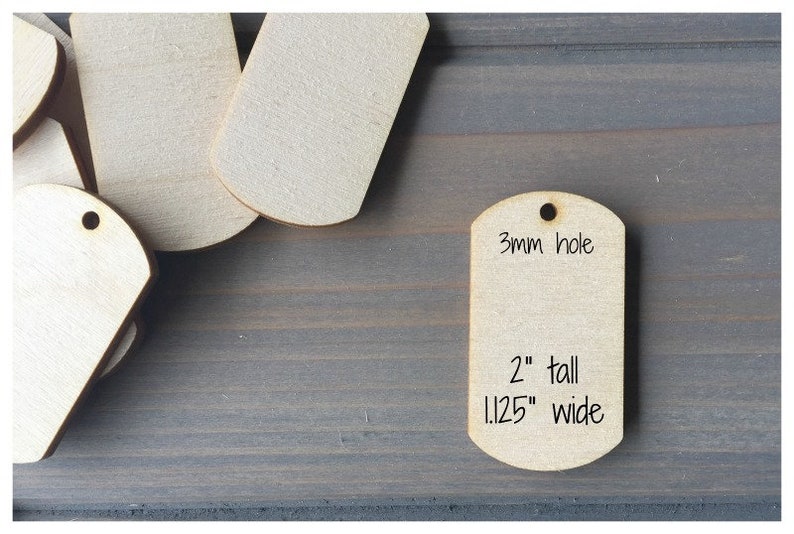 12 Pieces Unfinished Wood Laser Cut Dog Tag Shapes Pendants Etsy