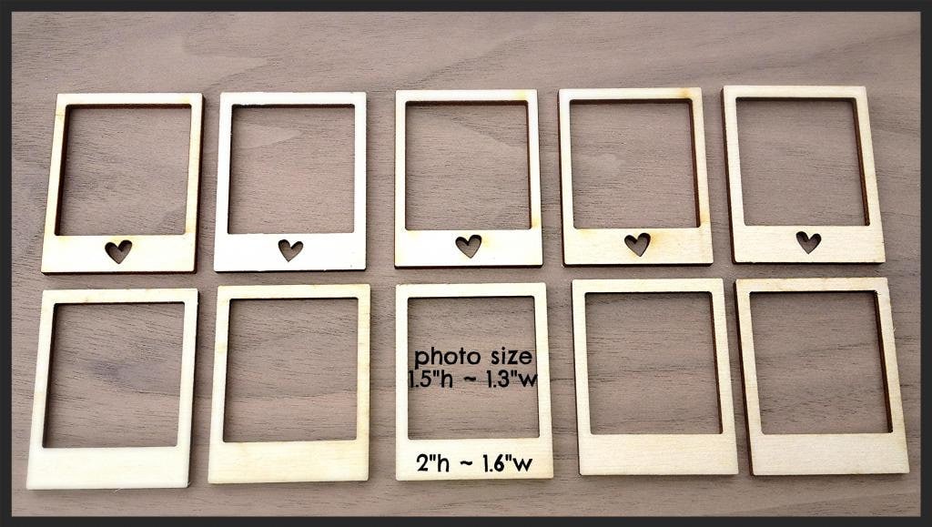 12 Pieces Laser Cut Wood Embellishments Mini Photo Frames
