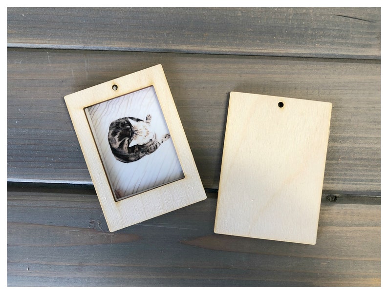 5 Sets Instax Wood Photo Frames Ornaments Laser Cut Wood image 4