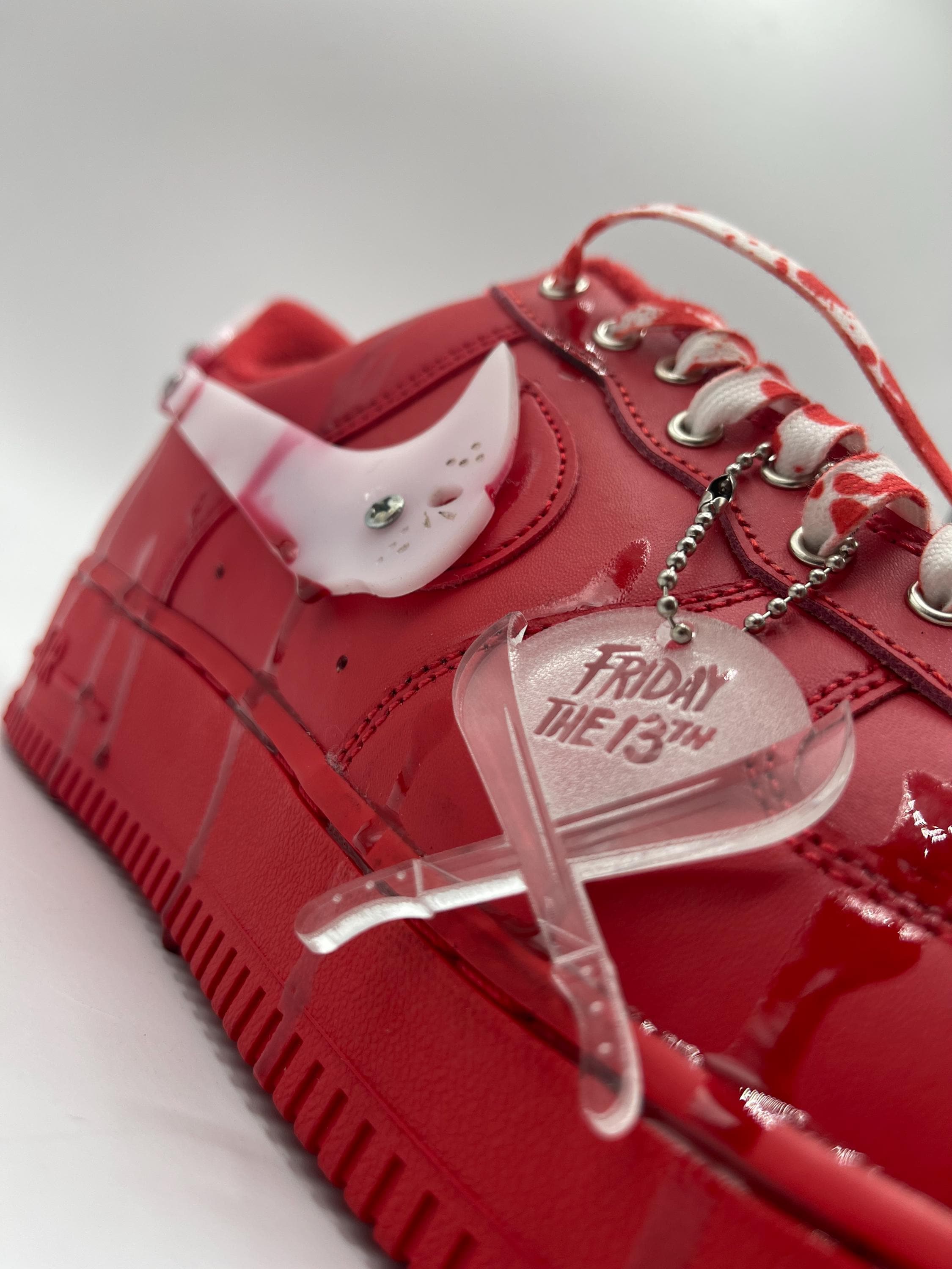 Friday The 13th Jason Voorhees Inspired Air Force 1 Custom Sneaker Halloween Custom Shoes