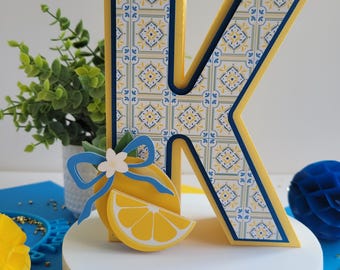 3D Lemon Letter Decoration: Positano Party, Birthday Celebration Cardstock
