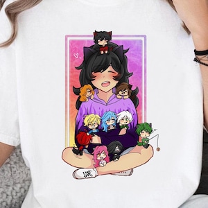 Aphmau Smile Fitted Scoop Shirt, Aphmau Aaron Lycan, Meemeows Aphmau cat Shirt, Youtuber Gamers Boys Girls Novelty Shirt, Sweatshirt, Hoodie