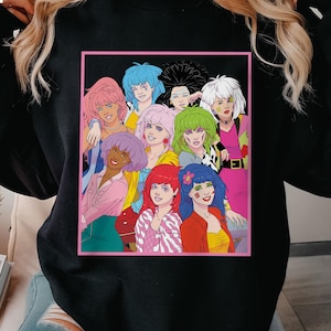 Shirt Jem en de hologrammen, Jem en de hologrammen, zomermeisjesshirt, damesshirt jaren 80, jaren 80 cartoon, zomer T-shirt, sweater, hoodie