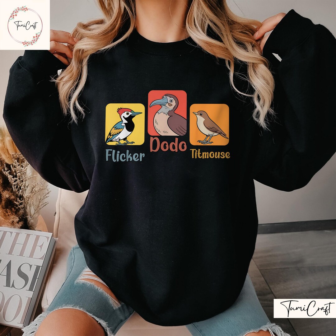 Flicker Dodo Titmouse Bird T-shirt, Subtle FDT Shirt, Anti Maga