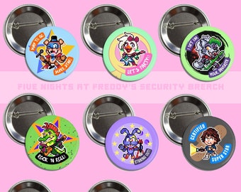 Five Nights at Freddy's Security Breach | 1.5" Pin Button Badges