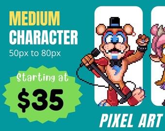 Digital Pixel Art Commissions | MEDIUM SIZE - 50px - 80px | You Pick Any Character or OC!