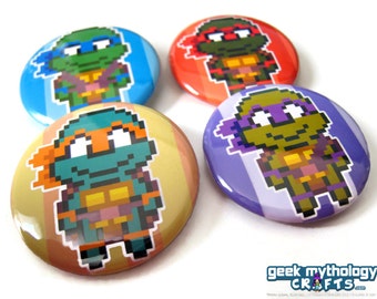 Ninja Turtles TMNT 1.5 inch Pin-back Buttons or Magnets