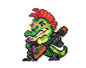 Montgomery Gator Playing Bass | Five Nights at Freddy's Security Breach | Pixel Art Figure | Small Size