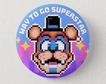 Glamrock Freddy Way to Go Superstar | Five Nights at Freddy's Security Breach | 1.5" Pin Button Badge