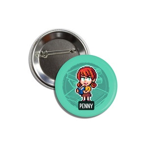 Stardew Valley Girls Bachelorettes Pins Button Badges 1.5 Pixel Art Penny