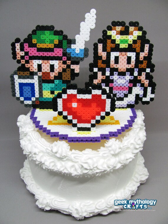 Legend Of Zelda Pixel Wedding Cake Topper