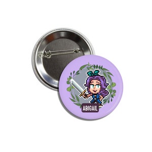 Stardew Valley Girls Bachelorettes Pins Button Badges 1.5 Pixel Art Abigail