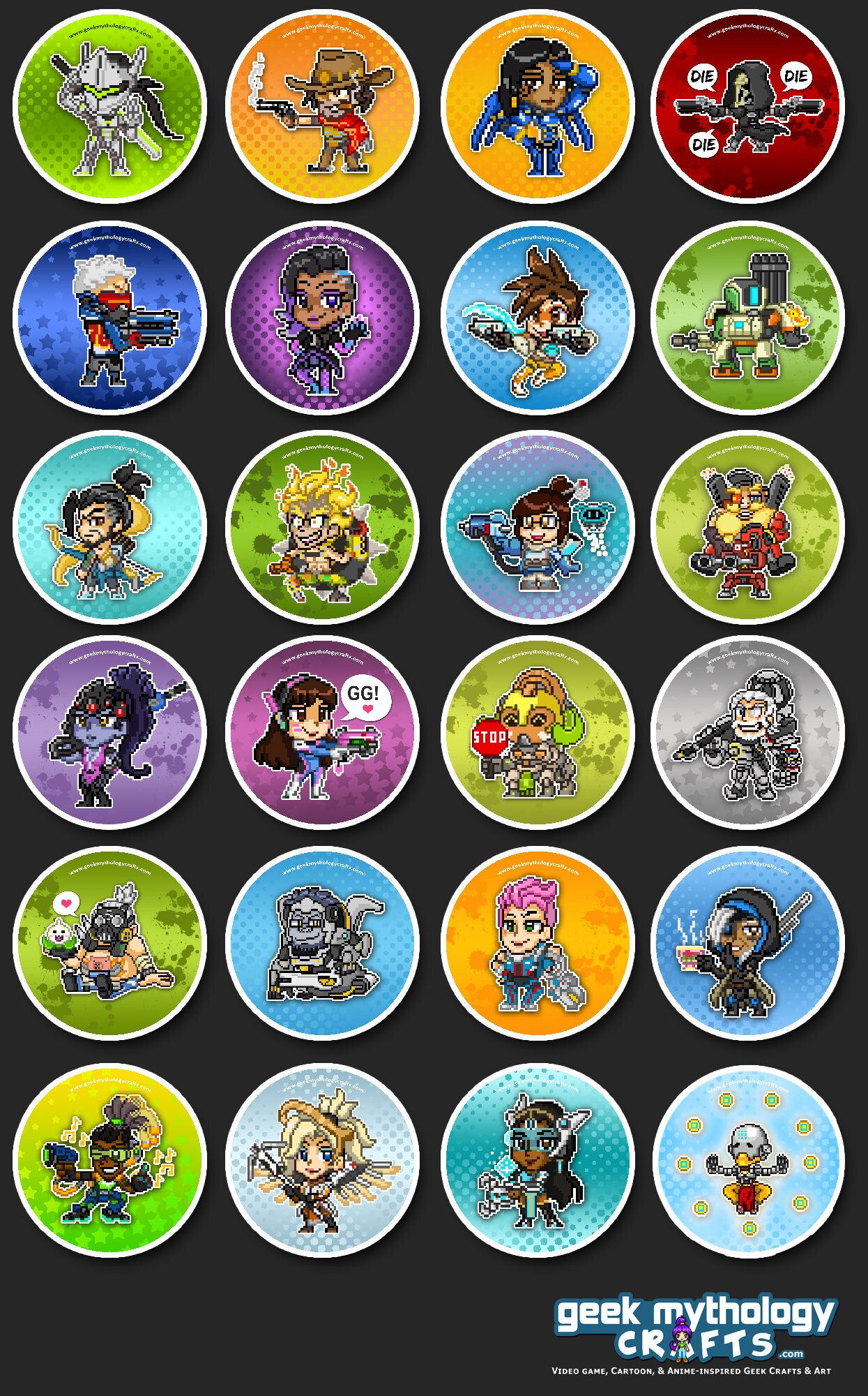 Overwatch Hero Pins 1.5 Pin Buttons or Etsy