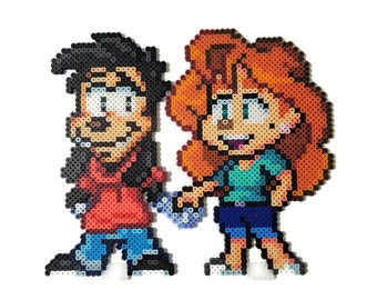 Max and Roxanne | Large Pixel Art Figure | 9.5 inches tall