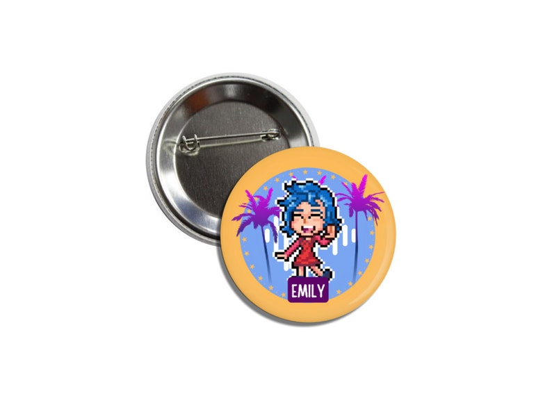 Stardew Valley Girls Bachelorettes Pins Button Badges 1.5 Pixel Art Emily