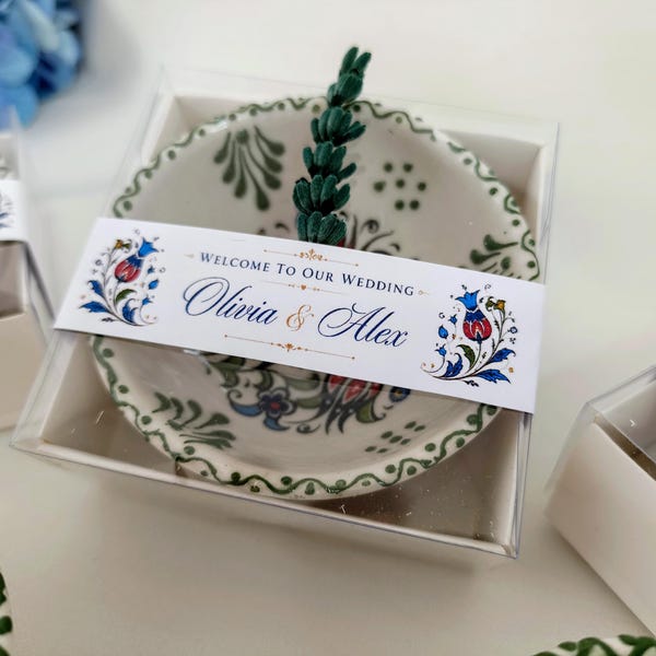 Cuencos de cerámica personalizados para recuerdos de boda, recipientes para dulces al por mayor