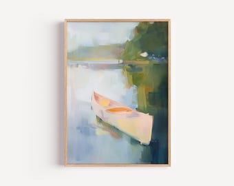 Canoe Art Print | Scenic Canoe Print, Rustic Home Decor, Outdoor Art for Cabin & Lake House | Lake House Art | Cabin Art | Lake Wall Art