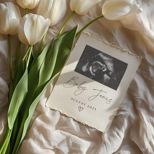 Simple Neutral Pregnancy Announcement Template Digital Baby Announcement Social Media Pregnancy Reveal Editable Simple Pregnancy Template