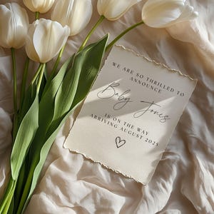 No Ultrasound - Simple Neutral Pregnancy Announcement Template Digital Baby Announcement Social Media Pregnancy Reveal