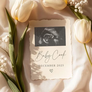Spring Simple Neutral Pregnancy Announcement Template Digital Baby Announcement Social Media Pregnancy Reveal Editable Pregnancy Template