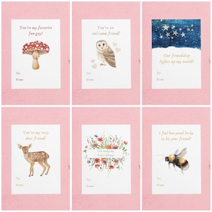 Natur Valentinstag Karten Printable | Waldwaldschule Valentinstag | Vorschule Kindergarten Valentinstag Valentinstag Download