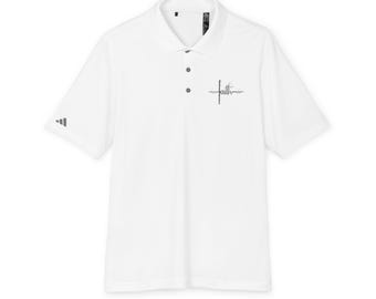 Minimal Cross Logo Polo-Shirt | Weißes Performance Polo