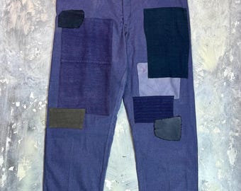 Pantaloni da lavoro vintage tedeschi/pantaloni patchwork/pantaloni da lavoro