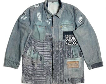 Giacca da lavoro vintage in denim giapponese personalizzata