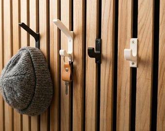 3D wall hooks for acoustic panels – custom-made – sturdy screw-in coat hooks – 1 or 2 hooks