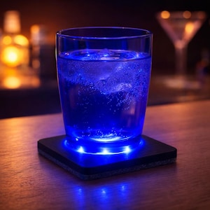 Leuchtender led untersetzer