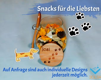 Snack glass for dogs with engraving