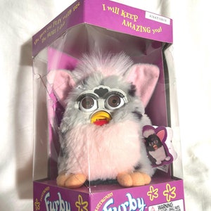 Vintage FURBY 1998 Tiger Electronics Brand New in sealed original box Model 70-800 interactive toy Pink Leopard MOUSE brown eyes