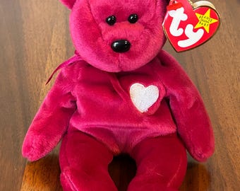 Vintage TY Beanie Baby Valentina - 1999 Heart Plush Bear