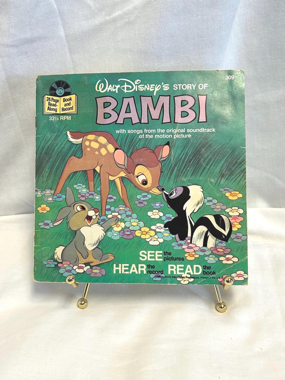 Vintage Bambi Read-along Book and Record (1977) - Etsy
