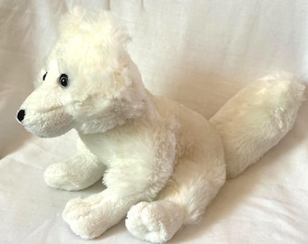 Vintage RARE Ganz Webkinz Weißer Polarfuchs 9 "- HM210 - Sammlerstück Plüschtier