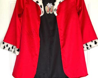 Set di costumi vintage di Crudelia De Mon – Disney, taglia 8/10 per bambini