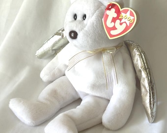 Urso de pelúcia vintage TY Beanie Baby HALO II – Anjo, ano 2000