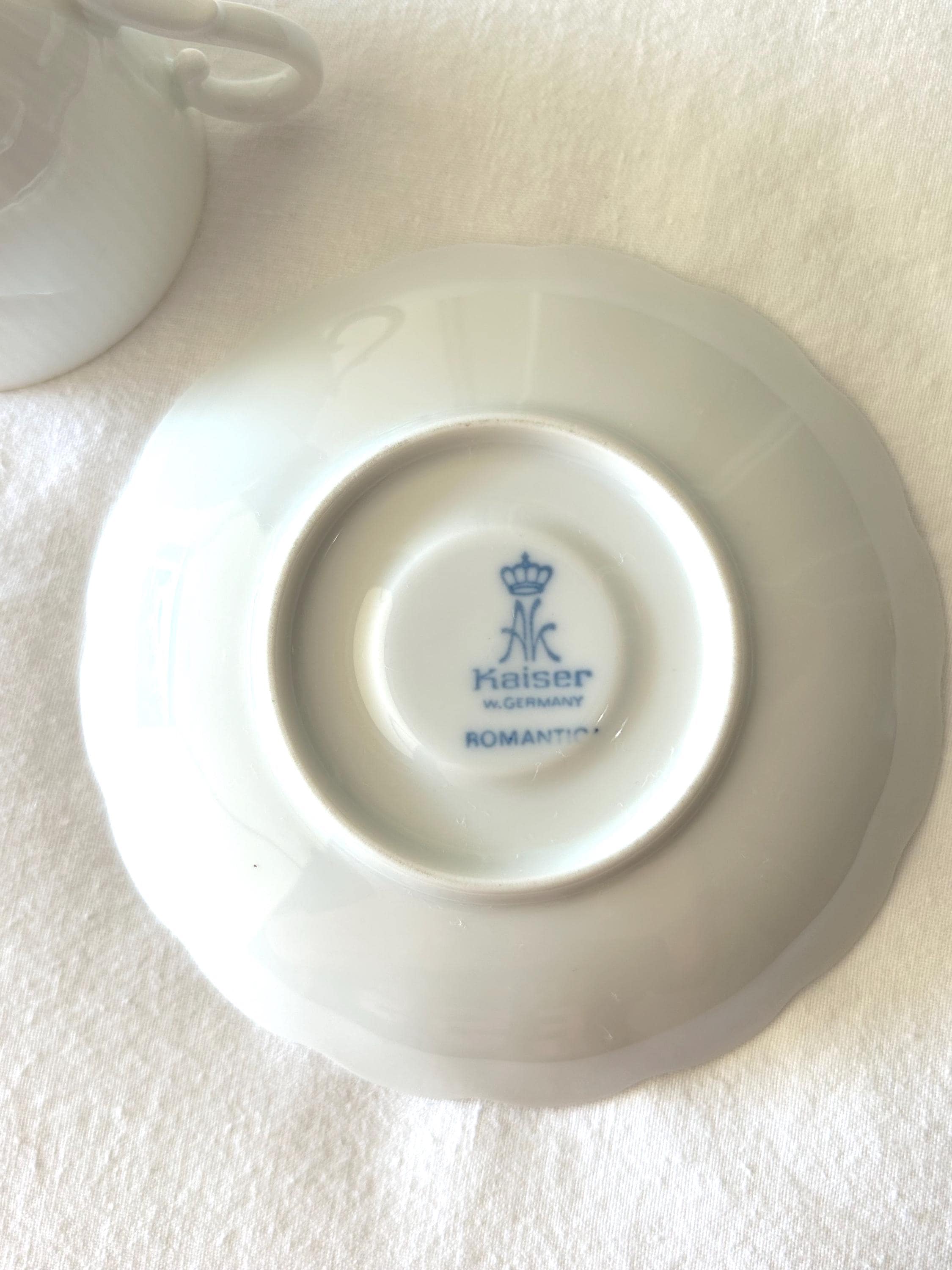Vintage Kaiser W. Germany Teacup and Saucer Set: Romantic Ribbed