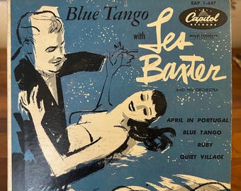 Vintage Les Baxter and His Orchestra Blue Tango 1953 Capitol 45 RPM EP Vinyl Record