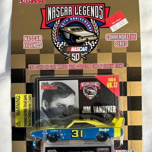Vintage gegoten auto JIM VANDIVER #31 Nascar Legends 50e verjaardag Commemorative Series jubileumeditie 1 van 19.998 racekampioenen