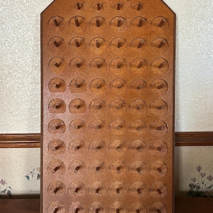 Vintage Wooden Thread Spool & Bobbin Holder Rack 20" x 11" - Sewing Storage Display