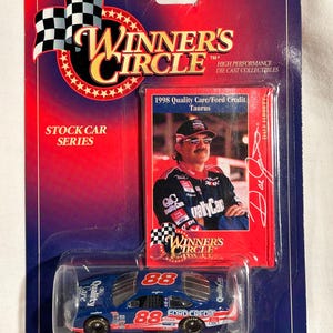 Vintage Die-Cast Car DALE JARRETT #88 Winner&#39;s Circle Stock Car Series 1/64 scale replica 1998 Quality Care / Ford Credit Taurus