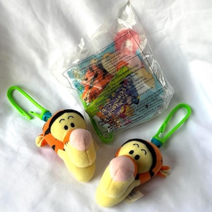 Vintage 2000 McDonalds Winnie the Pooh & Friends character clip on keyrings soft plush Happy Meal Toys keychain YOU CHOOSE the one you want