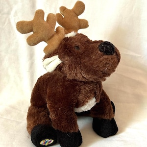 Vintage Ganz WEBKINZ Reindeer HM137 no code no tag 9&quot; super soft plush stuffed animal Great Condition